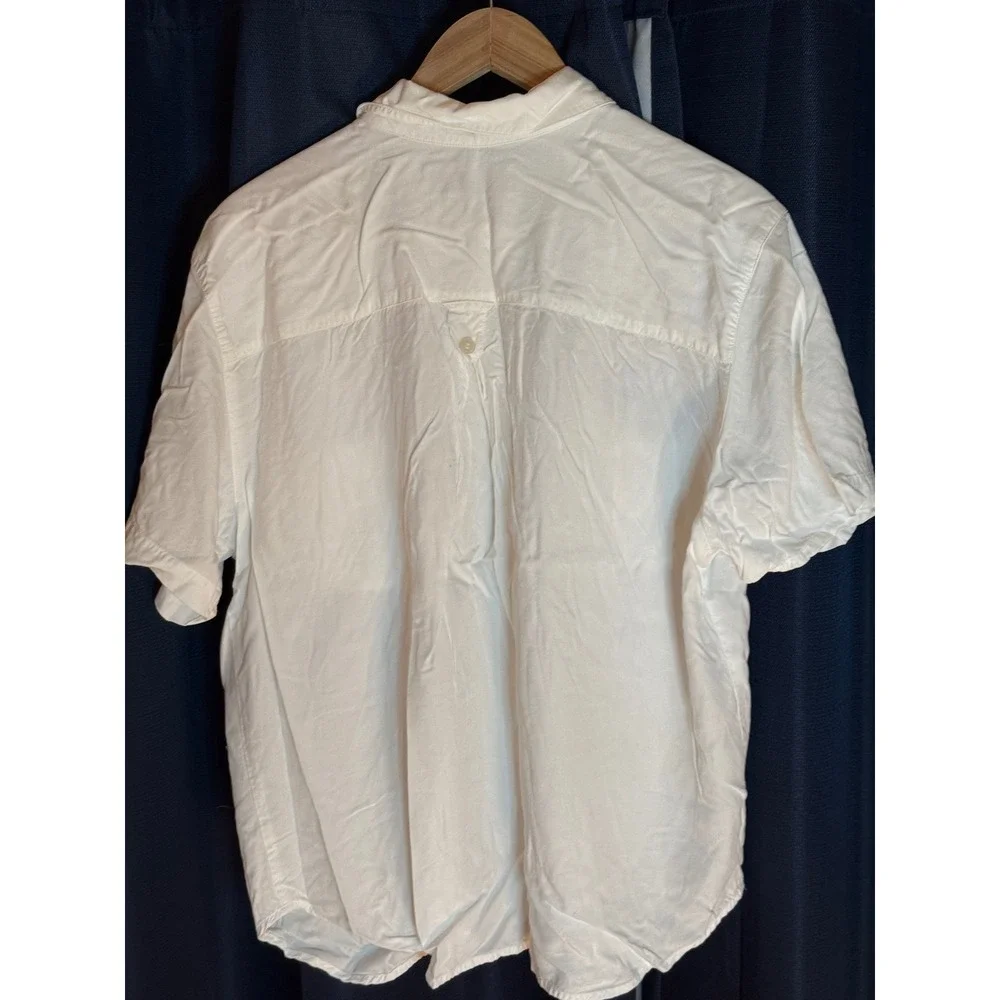 Karen Scott White Short Sleeve Button Up Shirt Women's Size XL - Picture 3 of 4
